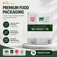 Kantong Kemasan Makanan Berbarrier Tinggi Cetak Khusus untuk Daging Brisket Sapi, Vacuum Pouch Food Grade 400g