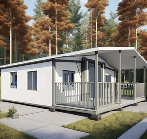 Casa de contenedores expandible de doble ala para uso en hoteles en Florida, personalización de fábrica china, terraza prefabricada de 3m de ancho, 20 pies - Product Image 1