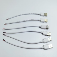 Câble de charge USB 2.0 personnalisé, gaine en PVC, mâle vers extrémité ouverte, câble de charge USB, faisceau de câbles