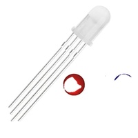 Tricolore 5mm Diode led ronde RGB Led Diode émettrice Diffusée Lentille claire de l'eau laiteuse 4pin Diode Led diffuse F5 Led polychrome