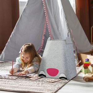 Conception de renard personnalisé enfants organisateur de stockage de jouets enfants dessin animé animaux feutre jouets stockage paniers à linge - Product Image 5