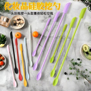 Factory Production Double Headed <b>Silicone</b> Spatula Mini Long Handle Cosmetic Cream Scoop <b>Tool</b> For Bottle Bottom Cleaning - Product Image 1