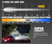 LIGHTFOX IP68 Off Road 4x4 Car 72W 12 inch Double Row Offroad LED Light Bar