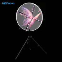 Kipas Hologram 3D 80cm, kipas dan penutup lantai segitiga Ultra ramping kecerahan tinggi dengan tampilan Museum Sains