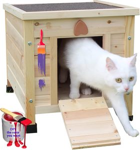 Casa <span class=keywords><strong>para</strong></span> <span class=keywords><strong>gatos</strong></span> al aire libre, casas <span class=keywords><strong>para</strong></span> <span class=keywords><strong>gatos</strong></span> al aire libre <span class=keywords><strong>para</strong></span> <span class=keywords><strong>gatos</strong></span> salvajes, conejera resistente a la intemperie, casa pequeña de madera <span class=keywords><strong>para</strong></span> mascotas y hábitats - Product Image 3