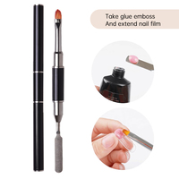 Pinceau à ongles double embout pour nail art, stylo de dessin floral pour extension de gel UV, spatule applicatrice de gel UV, accessoires et outils de manucure