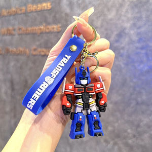 Cartoon <b>Car</b> Robot Figurine Keychain Backpack Pendant Key Chain Small <b>Ornament</b> Gift Wholesale - Product Image 5