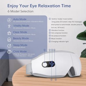 Masseur oculaire intelligent sans fil à compression d'air électrique, le plus vendu, pour soulager la fatigue musculaire et masser en profondeur les tissus - Product Image 2