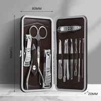 CN1356 Ensemble de manucure en acier inoxydable Kit de coupe-ongles et de toilettage avec emballage en boîte comprenant des outils essentiels de coupe-ongles