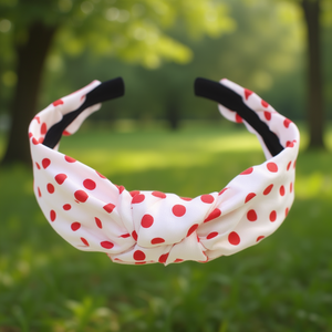 Bandeau à pois Angelina avec nœud, largeur 3 cm, réglable, pour femmes et filles, accessoire de mode - Product Image 2