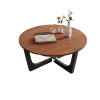 Table basse ovale de petite taille en gros avec plateau en bois massif et plateau en verre, design minimaliste haut de gamme, mobilier de salon