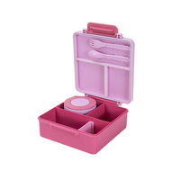 Niedliche Schul-Thermoskanne Bento-Lunchbox mit Griff und Deckel 4-Fach Mikrowellengeeigneter Thermobehälter für Erwachsene & Kinder
