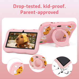 Tablette éducative pour enfants C Idea Factory Price, 7 pouces, Android 15.0, 6 Go + 128 Go, résistante aux chutes, rose, avec design de dessin animé pour enfants - Product Image 6