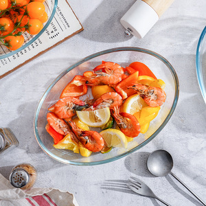 Usine directe résistant aux hautes températures verre plateau de cuisson four micro-ondes ustensile ménager pour <span class=keywords><strong>poisson</strong></span> cuit à la vapeur plats de cuisson casseroles - Product Image 2