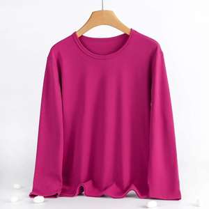 Camiseta Unisex Personalizada de Invierno, Informal, 100% Algodón, Gruesa, Lisa, Teñida, de Talla Grande - Product Image 4