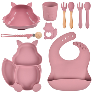 आधुनिक पर्यावरण के अनुकूल डिजाइन हड्डी चीन डिनरवेयर और सिलिकॉन बर्तन सेट बेबी टेबलवेयर सिलिकॉन सेट होमवेयर - Product Image 2