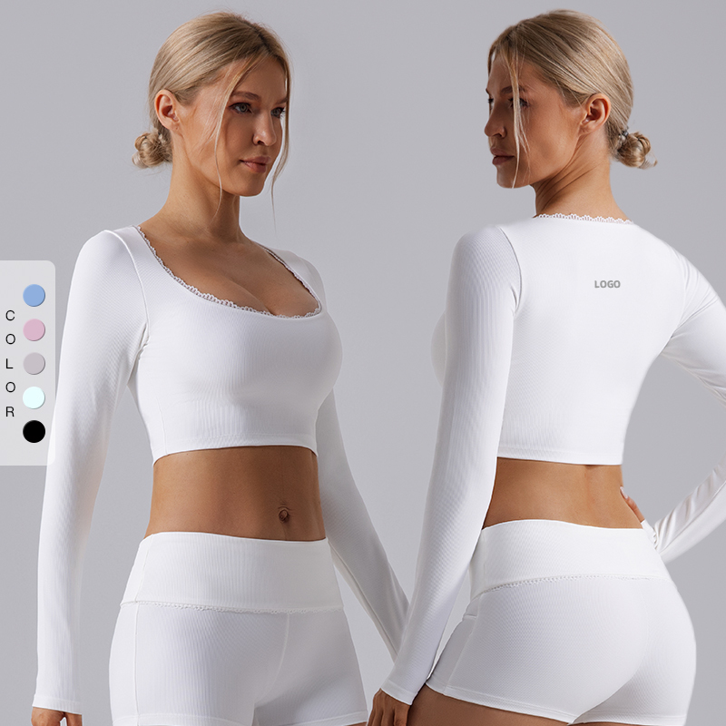 New Arrivals Quick Drying Four-Way Stretch Yoga Top Neck Slimming Version Breathable Comfortable Lightweight Running Long