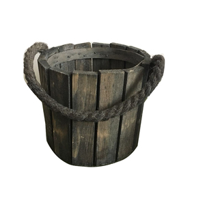 Scatole di immagazzinaggio in legno rustiche montate a parete con manici eco-friendly vasi di fiori e fioriere 10x10cm - Product Image 1