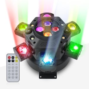 Luz de Escenario con Seis Brazos, Efecto Ojo de Abeja, Láser RGBW, Múltiples Patrones, DMX512, Control Remoto por Sonido, Funcionamiento Automático, Proyector para Discotecas, KTV, Bares, Bodas y Eventos - Product Image 1