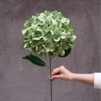 Hydrangea artificielle Bella à tige unique, style sucette, fleurs en soie, centre de table pour allée, décoration de mariage et de maison, extérieur