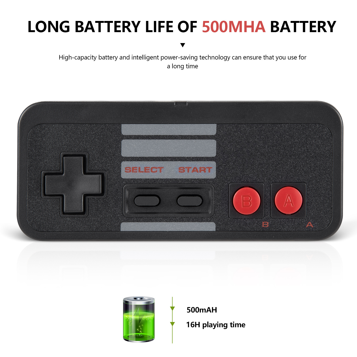 Rechargeable 2.4G Wireless USB NES & SNES Style Controller For PC, Mac, And Retro Gaming