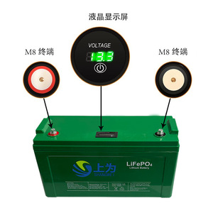 Batterie lithium LiFePO4 Shangwei 12V 100Ah avec affichage de la tension pour stockage solaire et alimentation de secours domestique - Product Image 1