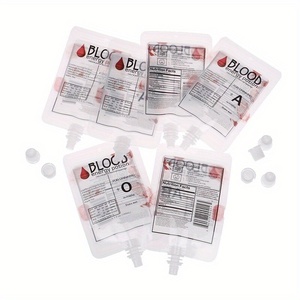 Bolsa de Plástico Creativa con Forma de Bolsa de Sangre para Envasado de Jugos Energéticos de Halloween, con Orificio para Colgar, para Bebidas de Fiesta <span class=keywords><strong>y</strong></span> Almacenamiento de Bebidas - Product Image 5