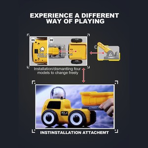 Véhicule télécommandé 4 en 1 : <span class=keywords><strong>Camion</strong></span> de pompiers, Excavatrice, Modèle RC 4 canaux, Véhicule d'ingénierie spatiale, Jouets de voiture télécommandés - Vente chaude - Product Image 4