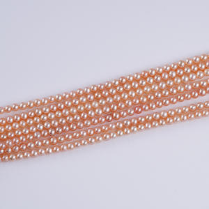 Perles d'eau douce baroques violettes Wenchi 3-4 mm, naturelles, blanches, à deux faces, modèle Zhuji 30152 pour collier DIY, perles en vrac - Product Image 4