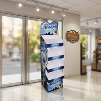 Présentoir de sol en carton personnalisé avec grilles, présentoir de sol en papier écologique pour la promotion de snacks et de livres en magasin