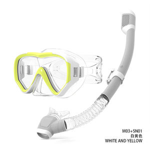 वाटरप्रूफ सिलिकॉन डाइविंग गियर रंगीन वयस्क मनोरम विस्तृत दृश्य शुष्क एंटी-फॉग स्कूबा डाइविंग मास्क स्नॉर्कल सेट - Product Image 2