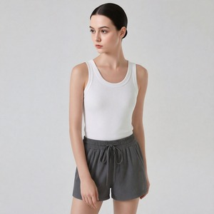 Débardeur Y2K côtelé à col montant sans manches pour femme, couleur unie, coupe courte, bretelles épaisses, ajusté pour l'exercice - Product Image 3