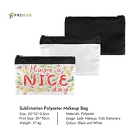 Sac de maquillage rectangulaire classique Prosub en polyester vierge 20x12cm pour sublimation, avec miroir et porte-crayons, sacs cosmétiques