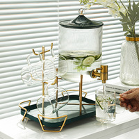 Ensemble de 6 porte-gobelets en verre créatif, très vendu, pour la maison, seau à enzymes avec robinet, ensemble de bouilloire froide