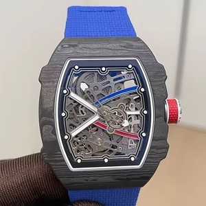 Reloj Mecánico de Esqueleto Exquisito de Primera Calidad, Caja de Fibra de Carbono, Correa de Nailon, Reloj de Pulsera Deportivo de Lujo a Prueba de Agua para Hombre - Product Image 5