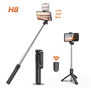 Fournisseur d'usine H8 3-en-1 Perche à <span class=keywords><strong>selfie</strong></span> pour téléphone portable avec déclencheur à distance et fonction pliable - Product Image 1