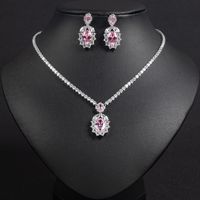 Parure de bijoux en tungstène et zircon Haute Couture pour femme, boucles d'oreilles et colliers motif feuille, pierres précieuses étincelantes, inaltérables, vente en gros
