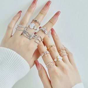 Anillos de Plata de Ley 925 con Circonita Cúbica 5A, Diseño Minimalista y Moderno de Dylam, Joyería Fina para Mujer, Múltiples Capas, Sencillos - Product Image 3