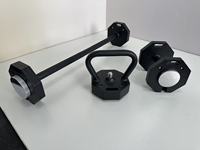 Haltère Octogonal Ajustable 3-en-1 DN 2kg en Acier Massif, Capacité Max 102KG, avec Vis Remplaçables et Plaques d'Extension, Construction Robuste