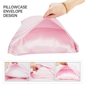 Seiden-<span class=keywords><strong>Satin</strong></span>-Kissenbezug hautfreundlich bequem Schlaf-Augenmaske Haarband weiches Kissenlocken-Schürze Seidenbündel Kissenbezug mit Augenbezug - Product Image 2