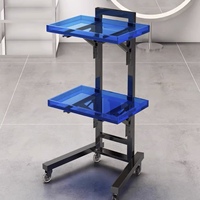 Chariot de coiffure en acier inoxydable zs pour le lissage et la teinture, pliable, rangement pour voiture, salon de coiffure et salon, utilisation à domicile, outil en métal