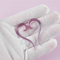 En gros, Bijou de piercing corporel punk pour femme, dilatateur d'oreille en verre violet à paillettes, forme cône spiralé, type snail gauge, pour fêtes