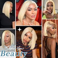 Pré-plumé et pré-coupé Blonde HD Lace Closure Perruque courte sans colle cheveux vierges pour les femmes pré-blanchi Wear and Go Perruque