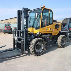 China 3.5 Ton Forklift 4 WD 4x4 All Diesel Forklift Truck For Sale Runtx Brand Rough Terrain Forklift