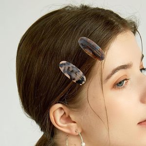 Pinza de Pelo Ovalada de Acetato de 5cm con Logotipo Personalizado, Hecha a Mano, Venta al por Mayor, Patrón de Caparazón de Tortuga, Brillo Espejo, Resina, Pinza de Pico de Pato - Product Image 6