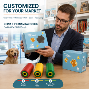 OEM ODM Durable Waterproof Moderate Odor Control & Cartoon Style Bio <b>Compostable</b> Dog Poop <b>Bags</b> - Product Image 1