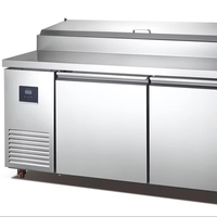 Réfrigérateur de table en acier inoxydable, comptoir de préparation de pizzas et de snacks pour restaurant, réfrigérateur