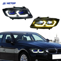 Phares HETOP E90 2005-2012, accessoires automobiles bicolores, série 3, blanc et jaune, phare avant Ikon, plug and play pour BMW