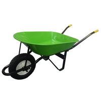 Carretilla de Jardín para Transporte de Hormigón, Carro de Construcción de Acero Resistente con Ruedas