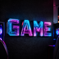 Enseigne lumineuse LED personnalisée en acrylique et aluminium avec lettres 3D à effet d'illusion optique pour centre d'expérience VR, salle de jeux, décoration intérieure